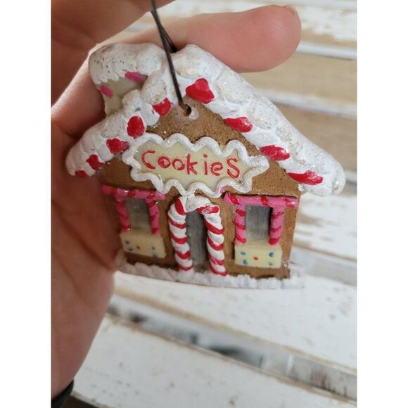 Gingerbread cookie house home ornament vintage Xmas holiday tree - Picture 8 of 8